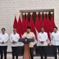 Presiden Prabowo Subianto saat menggelar konferensi pers di Halim Perdana Kusumah. (Istimewa)