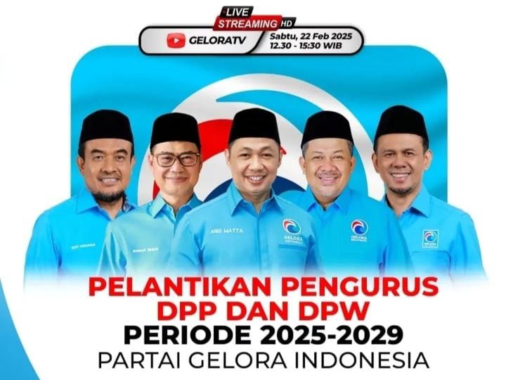 Pasca pelantikan kepengurusan Partai Gelora periode 2024-2029 akan segera didaftarkan ke Kementerian Hukum (Kemenkum) RI dalam waktu dekat. (dok. Gelora)