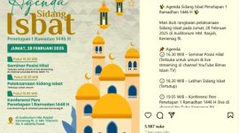Sidang Isbat yang diselenggarakan oleh Kementerian Agama untuk menentukan 1 Ramadan 1446 H, yang dapat disaksikan oleh masyarakat melalui live streaming. (tangkapan layar instagram @bimasislam) 