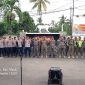 Potret Apel pengamanan malam takbir di halaman Polsek Mauk (Istimewa) 