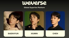 EXO-CBX di Weverse di Platform penggemar untuk konten eksklusif dan interaksi langsung antara EXO-CBX dan penggemar mereka. (Weverse Company)