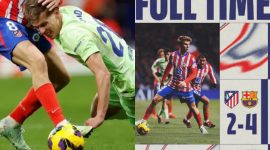 Hasil Atletico Madrid vs Barcelona 2-4. (Kolase FB Atlmadrid)