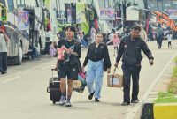 Potret Pemudik saat menggunakan program mudik gratis yang disiapkan Kemenhub. (Dok. Kemenhub)