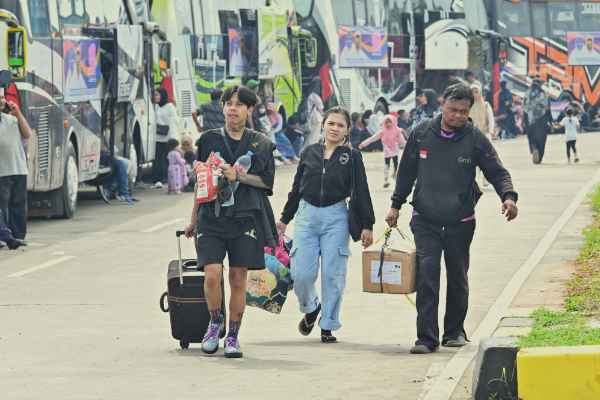 Potret Pemudik saat menggunakan program mudik gratis yang disiapkan Kemenhub. (Dok. Kemenhub)