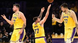 Luka Doncic mulai merasakan aura Lakers. Dengan performa gemilang, ia membantu tim meraih kemenangan beruntun dan bersaing untuk lolos langsung ke playoff. (instagram.com/lakers)