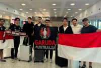 Para pemain Timnas Indonesia tiba di Sidney, Australia. (Grup FB Maarten Paes)