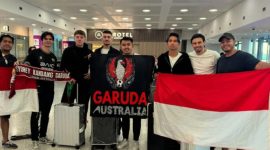 Para pemain Timnas Indonesia tiba di Sidney, Australia. (Grup FB Maarten Paes)