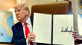 Hari pertama menjabat Presiden AS Donald Trump menandatangani sejumlah perintah eksekutif, salah satunya mengganti nama Teluk Meksiko menjadi Teluk Amerika, dan mengembalikan nama Gunung Denali, puncak tertinggi di AS, menjadi Mount McKinley. (instagram.com/realdonaldtrump)