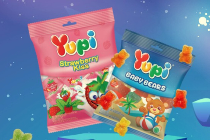 Logo PT Yupi Indo Jelly Gum dengan ilustrasi permen gummy, menandai langkah perusahaan menuju IPO di Bursa Efek Indonesia pada 2025. (Dok. Yupi)