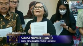 Protes Koalisi Masyarakat Sipil terhadap RUU TNI. (Tangkapan Layar YouTube Kompas TV)