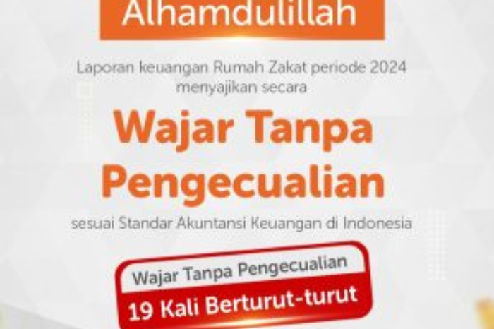 Wajar Tanpa Pengecualian untuk Rumah Zakat dalam laporan keuangan tahun 2024. (Foto: Dok. Rumah Zakat)