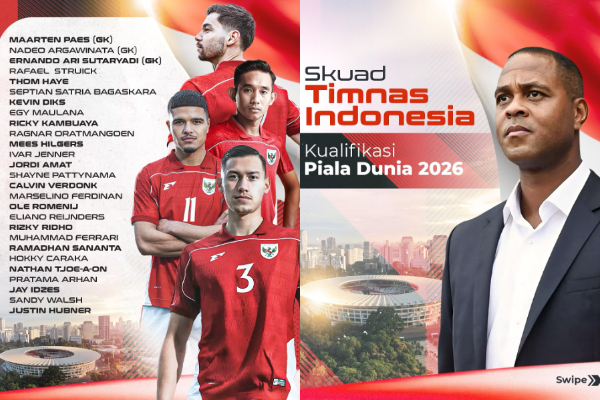 Patrick Kluivert panggil 27 pemain untuk laga Kualifikasi Piala Dunia 2026, Indonesia lawan Australia dan Bahrain pada Maret 2025. (instagram.com/pssi)
