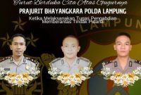 Polda Lampung berduka dengan gugurnya tiga anggota polisi tewas ditembak dalam operasi penggerebekan judi sabung ayam pada Senin (16/3/2025) (Istimewa)