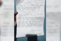 Foto: wasiat yang ditulis oleh Jamhuri. (Dok. Istimewa) 