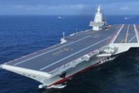 Pembangunan Kapal Induk Keempat Milik Militer China di Galangan Kapal Dalian, Provinsi Liaoning. (Istimewa)