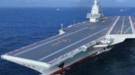 Pembangunan Kapal Induk Keempat Milik Militer China di Galangan Kapal Dalian, Provinsi Liaoning. (Istimewa)