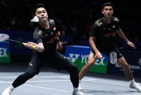 Leo Rolly Carnando/Bagas Maulana menekuk Lee Jhe-Huei/Yang Po Hsuan (Ganda Taiwan).
Hasil itu membuat Indonesia meraih satu tiket final di nomor ganda putra All England 2025. (PBSI)