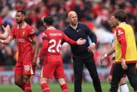 Manajer Arne Slot menyalami para pemain Liverpool usai laga melawan West Ham United (DOK. liverpoolfc.com)