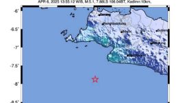 Gempa magnitudo 5,1 guncang barat daya Bayah, Banten. Terasa di beberapa daerah, belum ada laporan kerusakan atau korban jiwa. (Dok. BMKG)