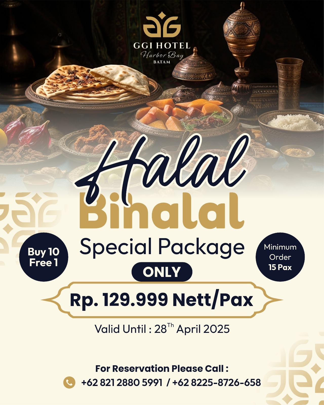 Hotel yang terdiri dari 6 lantai dengan total 155 kamar dan memiliki berbagai fasilitas yang dapat mengakomodasi tamu bisnis maupun leisure memiliki Program paket “Halal Bihalal Package & discount 20% di semua tipe kamar” dengan harga terjangkau untuk masyarakat Batam dan sekitarnya di Momen Lebaran Idul Fitri tahun ini.