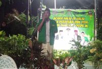 Potret sambutan Ketua GP. Ansor Kecamatan Kemiri (Ahmad/Metrosiar) 