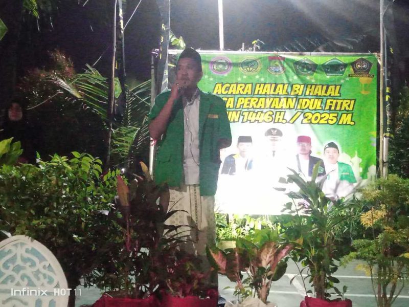 Potret sambutan Ketua GP. Ansor Kecamatan Kemiri (Ahmad/Metrosiar) 