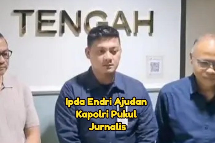 Ipda Endry Purwa Sefa Ajudan Kapolri Pukul Jurnalis Antara dan intimidasi jurnalis lain. (Foto: Tangkap Layar)