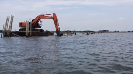 Pembongkaran sisa pagar laut di Desa Kohod Kabupaten Tangerang, Banten (Foto: Biro Adpimpro Banten)