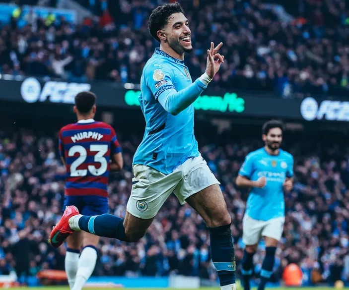 Omar Marmoush Sumbang Hat-trick, Manchester City Menang Telak 4-0 atas Newcastle. (X @ManCity)