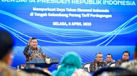 Presiden Prabowo Subianto hadiri pembukaan Sarasehan Ekonomi yang berlangsung di Menara Mandiri, Jakarta, pada Selasa, 8 April 2025 (Foto: BPMI Setpres)