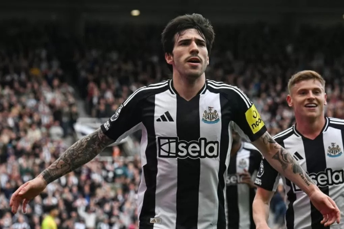 Sandro Tonali cetak gol ke gawang Manchester United - Hasil Liga Inggris terbaru 13 April 2025 (Foto: Instagram @nufc)