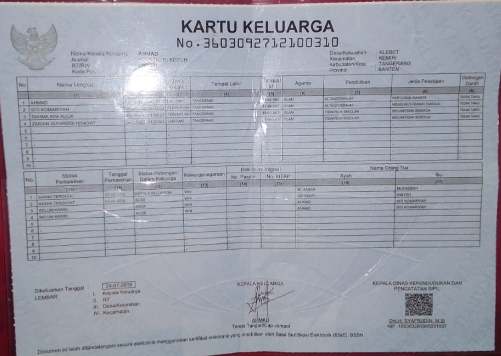 Ilustrasi Kartu Keluarga (KK) (Dok. Tangkapan layar Ahmad/Metrosiar) 