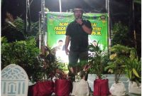 Potret Camat Kemiri Hendarto. S., STP. MSi menyampaikan sambutan di acara Halal bihalal (Dok. Tangkapan layar Ahmad/Metrosiar) 