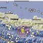 Episentrum gempa terletak sekitar 80 kilometer tenggara Cilacap dengan kedalaman 10 kilometer. (Istimewa) 
