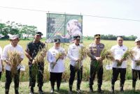 Bupati dan Wakil Bupati Tangerang Ikut Panen Padi Serentak di 14 Provinsi(dok. gemabanten)
