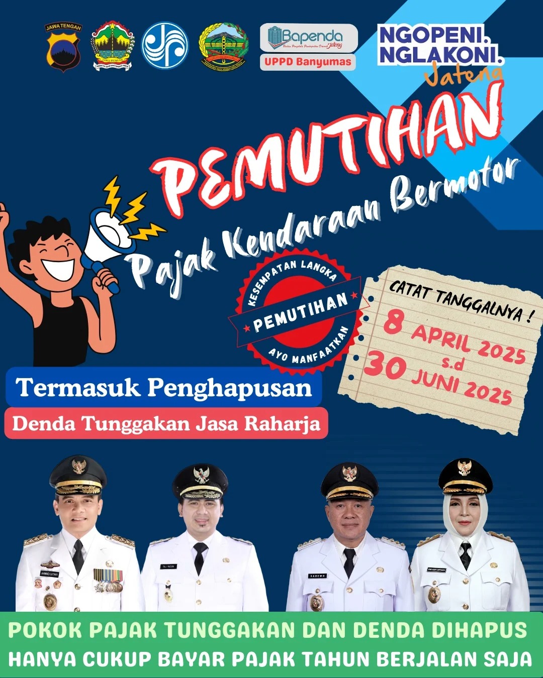 5 provinsi berlakukan pemutihan pajak kendaraan 2025: Banten, Jateng, Jabar, Kaltim, dan Sulteng. Cek jadwal dan syaratnya!