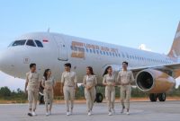 Potret Maskapai Super Air Jet yang melayani rute Baubau - Makassar.