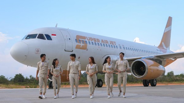 Potret Maskapai Super Air Jet yang melayani rute Baubau - Makassar.
