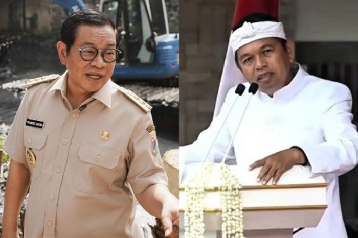 Gubernur Jawa Barat Dedi Mulyadi (kanan) dan Gubernur DKI Jakarta Pramono Anung (kiri). (Instagram.com / @dedimulyadi71 - @pramonoanungw)