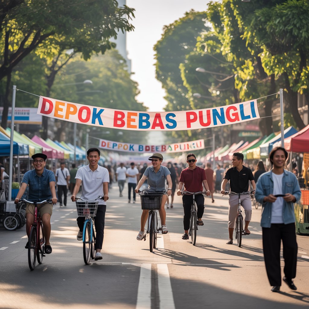 Car Free Day Depok: Wajah Segar Warga Ternoda Pungli Bermodal Rompi Karang Taruna dan Dalih Kebersihan