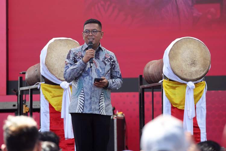 Foto: Gubernur Banten, Andra Soni, saat memberikan sambutan dalam acara Opening Ceremony 
