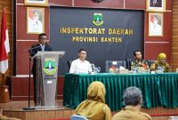 Gubernur Banten Andra Soni saat menyampaikan sambutan. (Dok. Biro Adpimpro Banten). 