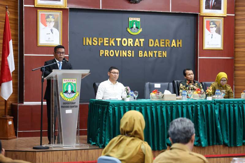 Gubernur Banten Andra Soni saat menyampaikan sambutan. (Dok. Biro Adpimpro Banten). 