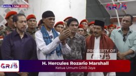 Ketua Umum Gerakan Rakyat Indonesia Bersatu (GRIB) Jaya Hercules Rosalio Marshal saat memberi klarifikasi terkait pernyataannya terhadap Sutiyoso, dan juga mengecam pernyataan Gatot Nurmantyo yang menuding dirinya preman, melakukan tindakan premanisme. (Foto: Tangkapan layar GRIB TV) 