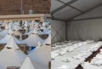 Pemerintah mengimbau para calon jemaah haji untuk melaksanakan ibadah wukuf di Arafah dari dalam tenda. (Kolase Instagram/informasihaji - kemenag_ri)