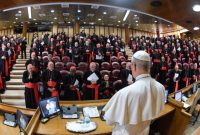 Pidato resmi perdana Paus Leo XIV di depan Dewan Kardinal (Foto: Vatikan Media)