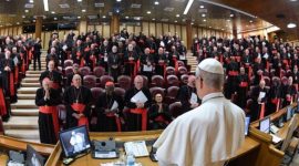 Pidato resmi perdana Paus Leo XIV di depan Dewan Kardinal (Foto: Vatikan Media)