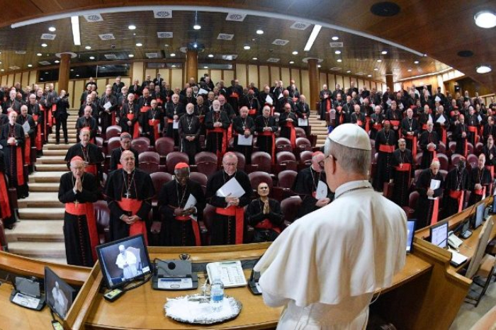 Pidato resmi perdana Paus Leo XIV di depan Dewan Kardinal (Foto: Vatikan Media)
