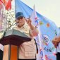 Presiden Prabowo Subianto menghadiri May Day 2025 di Monas, Jakarta, Kamis (1/5/25) //Foto: BPMI Setpres//