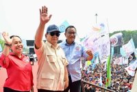 Potret Presiden Prabowo Subianto menghadiri May Day 2025 di Monas Jakarta (Foto: BPMI Setpres)